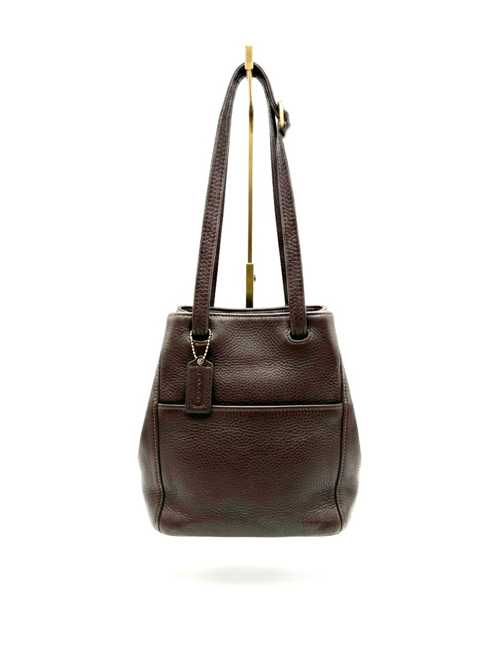 Coach Sonoma Dark Brown Pebbled Leather Drawstring Bucket Crossbody Bag Y2K
